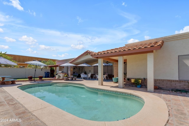 view of pool with a patio