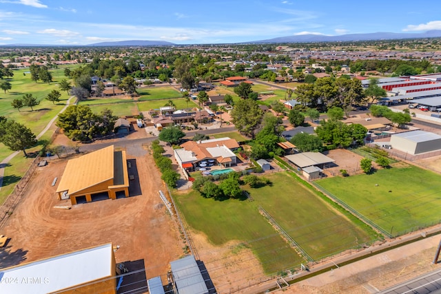 bird's eye view featuring a mountain view