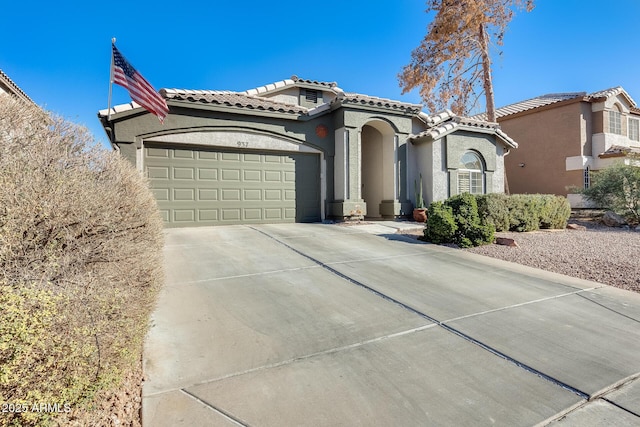 view of front of home with a garage