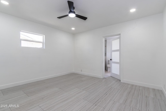 1011 W Weldon Ave, Phoenix, AZ 85013 - empty room featuring a ceiling fan, recessed lighting, and baseboards
