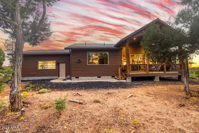 860 W Snow Creek Trl, Show Low, AZ 85901 - back of house with crawl space and a wooden deck