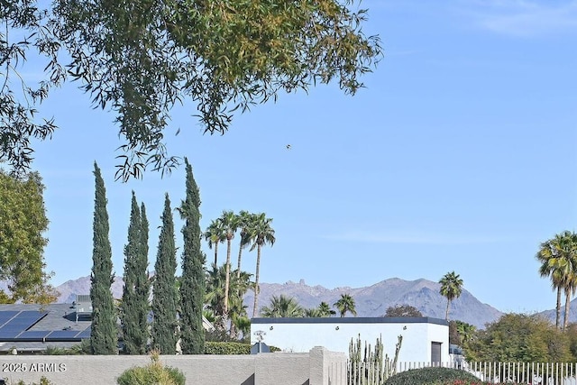 exterior space with a mountain view