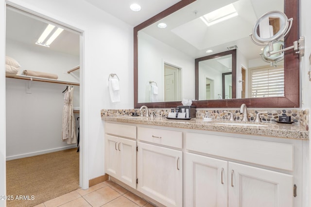 bathroom featuring vanity and tile patterned floors