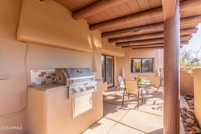 view of patio with grilling area and area for grilling