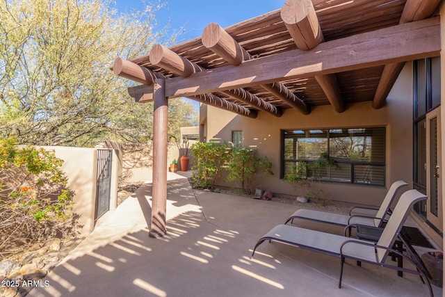 view of patio with a pergola