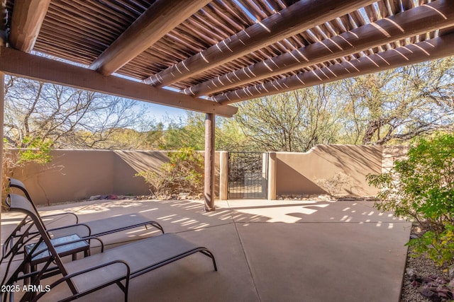 view of patio with a pergola