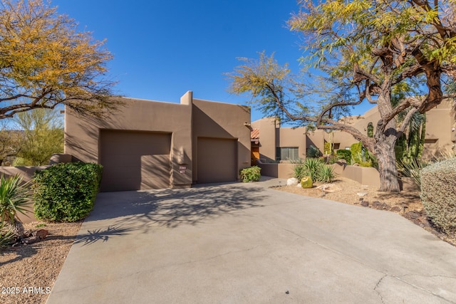 adobe home with a garage