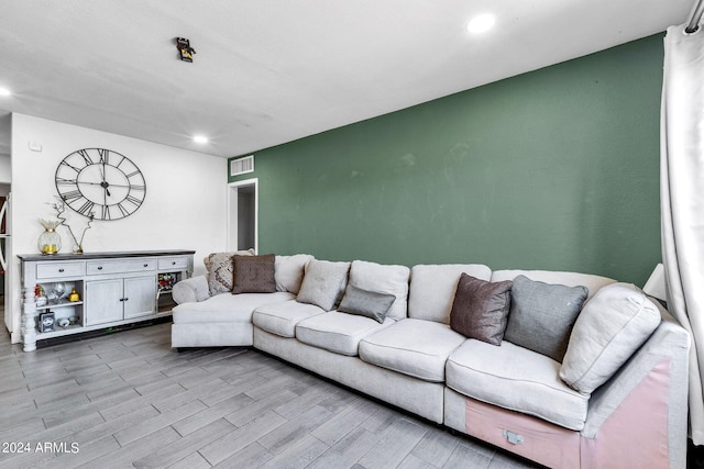 living room featuring light hardwood / wood-style floors