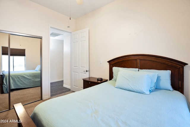 bedroom featuring a closet