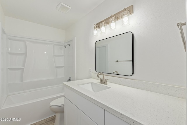 13202 N 40th Pl, Phoenix, AZ 85032 - bathroom featuring vanity, toilet, tub / shower combination, and wood finished floors