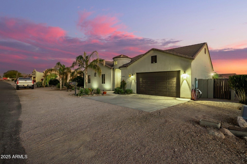 view of front of house with a garage