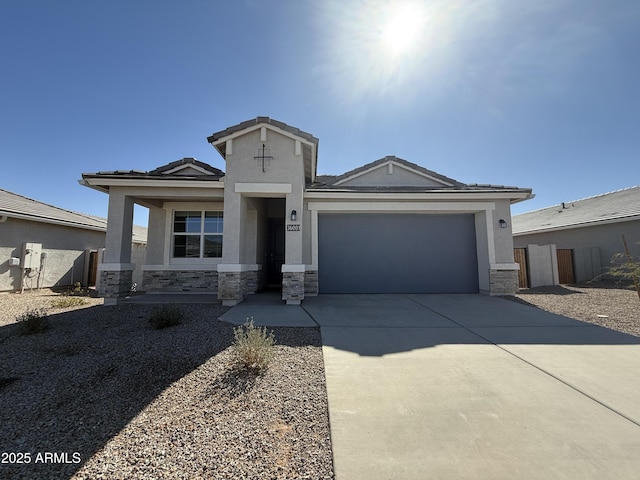 view of front of home with a garage