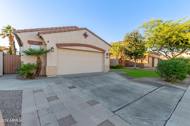 view of front of home with a garage