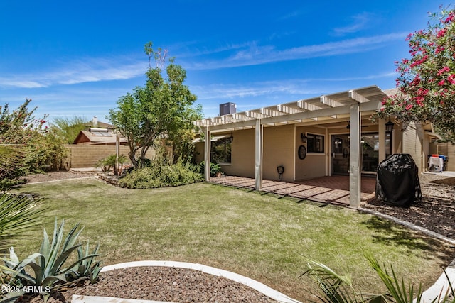 2256 S Las Flores, Mesa, AZ 85202 - view of yard featuring a pergola and a patio