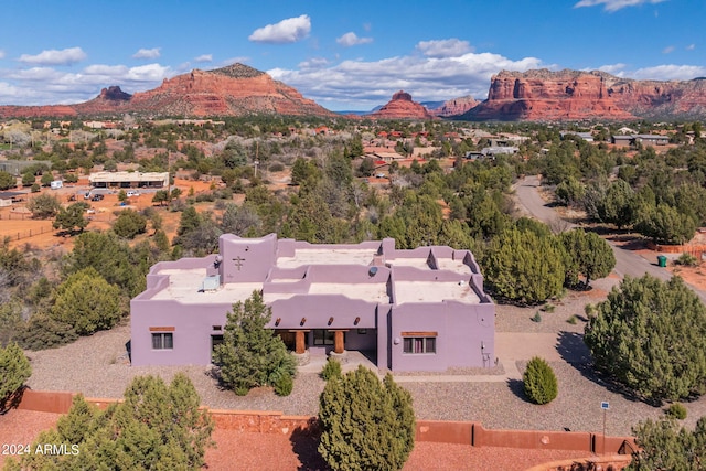 bird's eye view with a mountain view