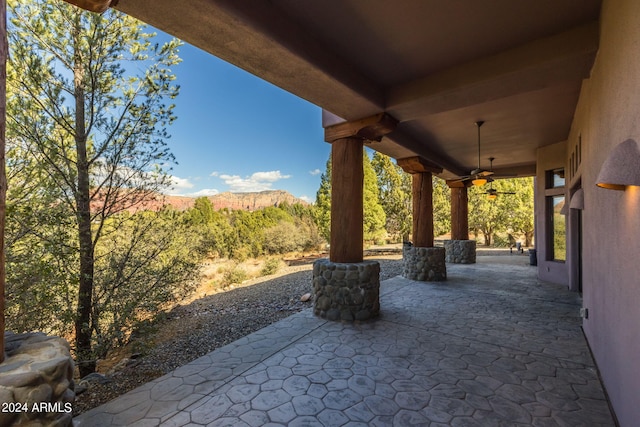 view of patio / terrace with ceiling fan