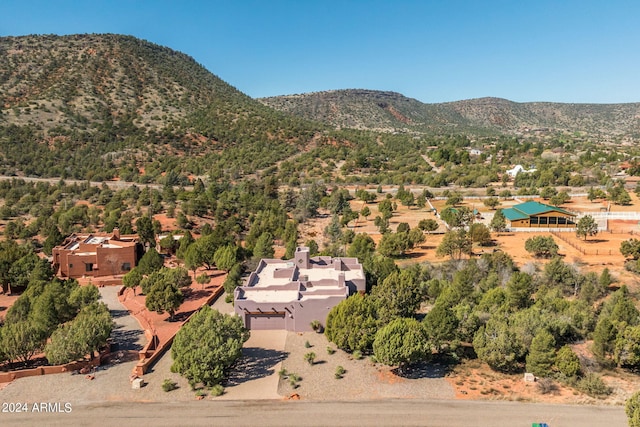 drone / aerial view with a mountain view