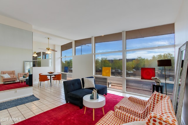 sunroom featuring tile patterned floors