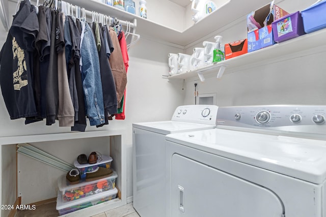 laundry room with washer and dryer