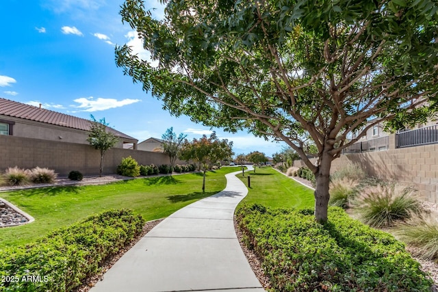 surrounding community featuring a lawn