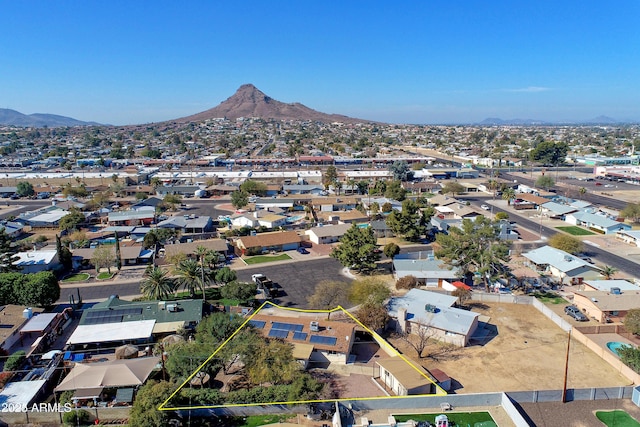 aerial view featuring a mountain view