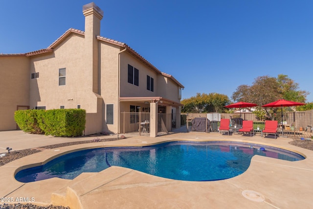 view of pool with a patio area