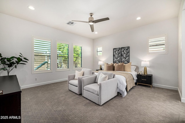 3822 E Canyon Pl, Chandler, AZ 85249 - bedroom featuring carpet, recessed lighting, and ceiling fan