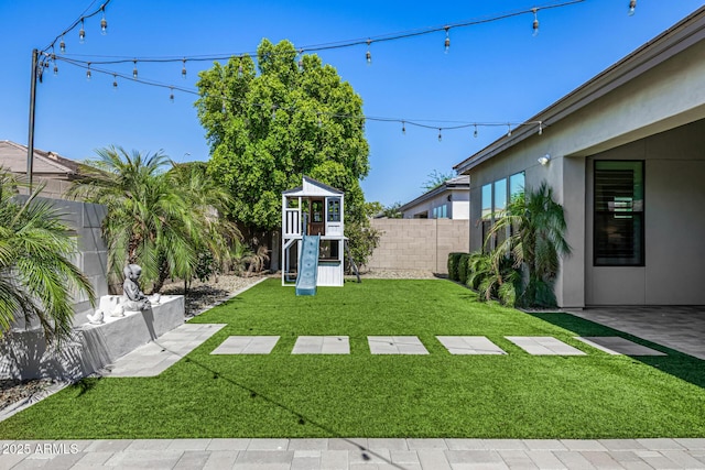 3822 E Canyon Pl, Chandler, AZ 85249 - fenced backyard with a playground
