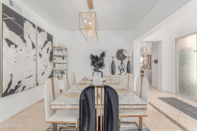 84 E Joseph Way, Gilbert, AZ 85295 - tiled dining room with a chandelier