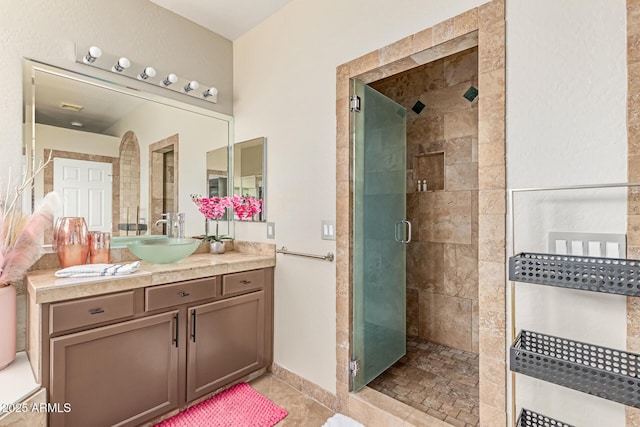 84 E Joseph Way, Gilbert, AZ 85295 - full bathroom with a shower stall, vanity, and tile patterned floors
