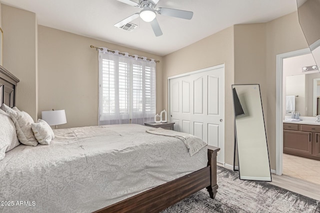 84 E Joseph Way, Gilbert, AZ 85295 - bedroom with a closet, ceiling fan, and ensuite bath