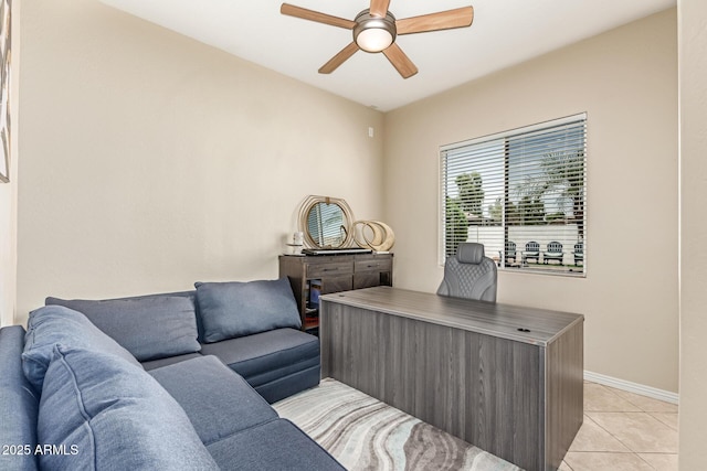 84 E Joseph Way, Gilbert, AZ 85295 - office area featuring ceiling fan and light tile patterned floors