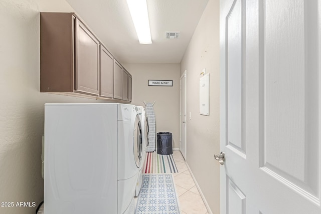 84 E Joseph Way, Gilbert, AZ 85295 - laundry room with cabinet space, separate washer and dryer, and light tile patterned flooring