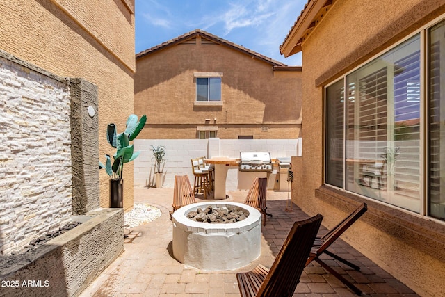 84 E Joseph Way, Gilbert, AZ 85295 - view of patio with a fire pit and area for grilling