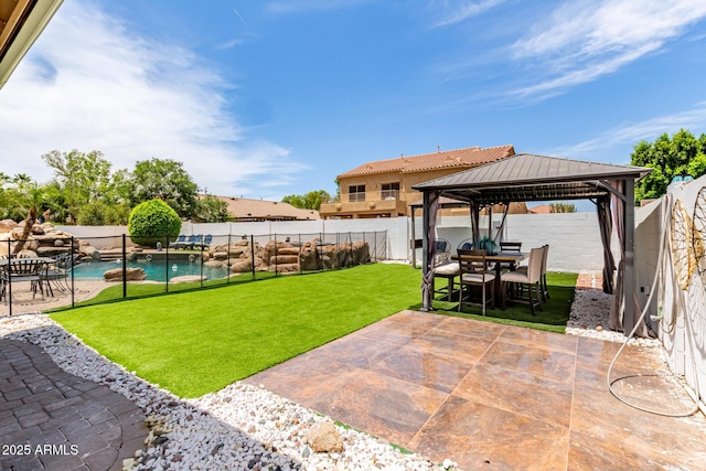 84 E Joseph Way, Gilbert, AZ 85295 - fenced backyard featuring a gazebo, a patio, and outdoor dining space