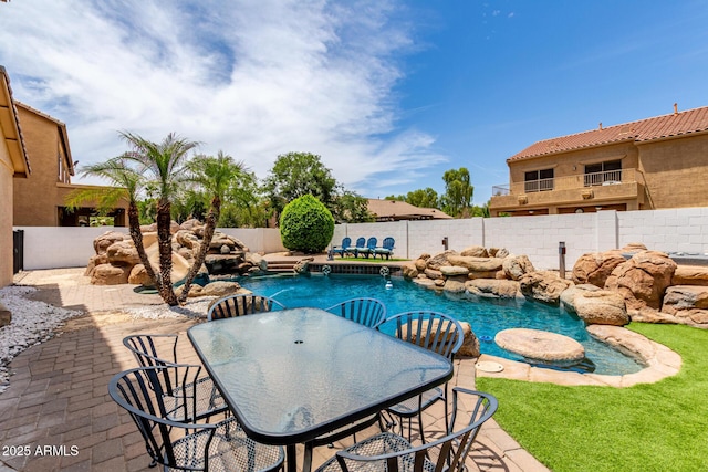 84 E Joseph Way, Gilbert, AZ 85295 - view of swimming pool with a fenced backyard, a patio area, and outdoor dining space