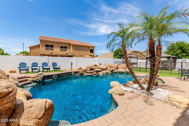 84 E Joseph Way, Gilbert, AZ 85295 - view of pool featuring a gazebo, a fenced backyard, and a patio area