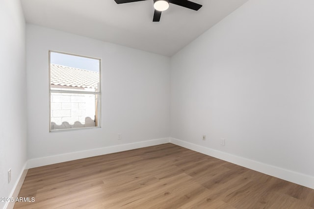 5125 W Wickiup Ln, Glendale, AZ 85308 - spare room featuring a ceiling fan, light wood-style floors, and baseboards