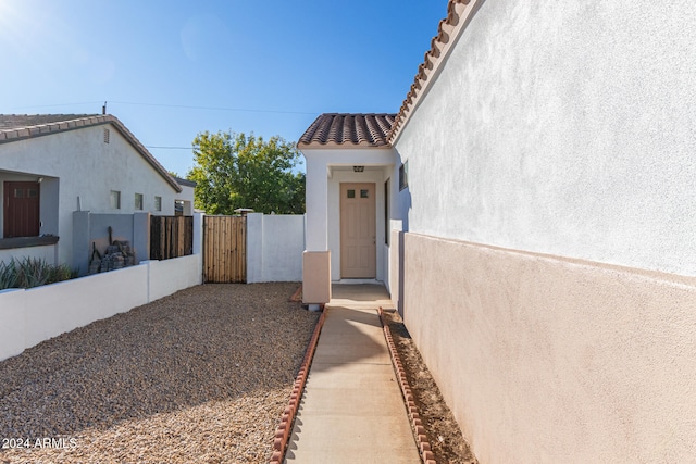 view of doorway to property