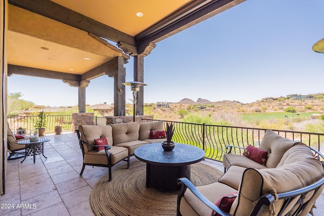 view of patio / terrace featuring a balcony and an outdoor hangout area