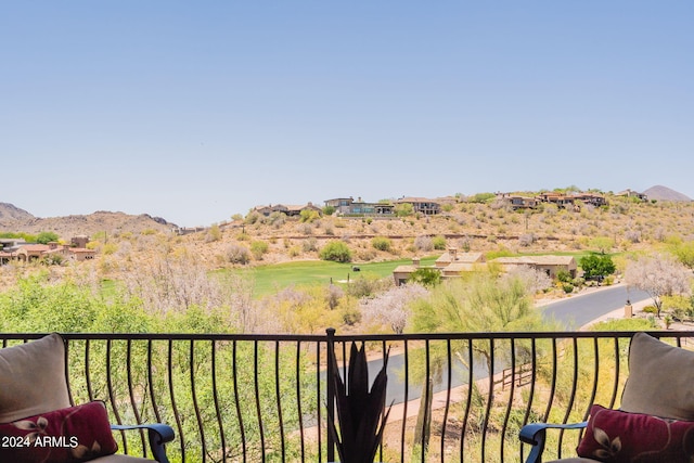 balcony with a mountain view