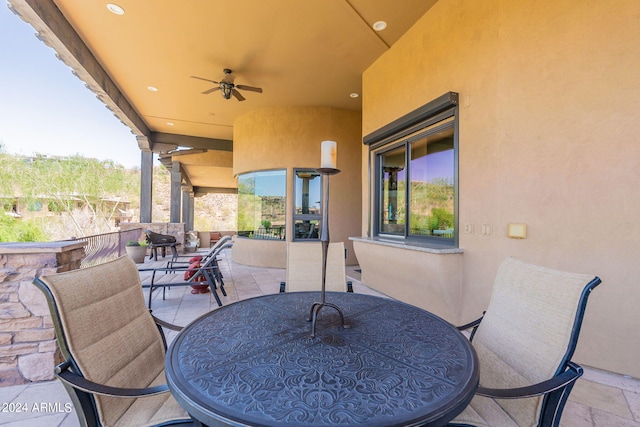 view of patio / terrace with ceiling fan