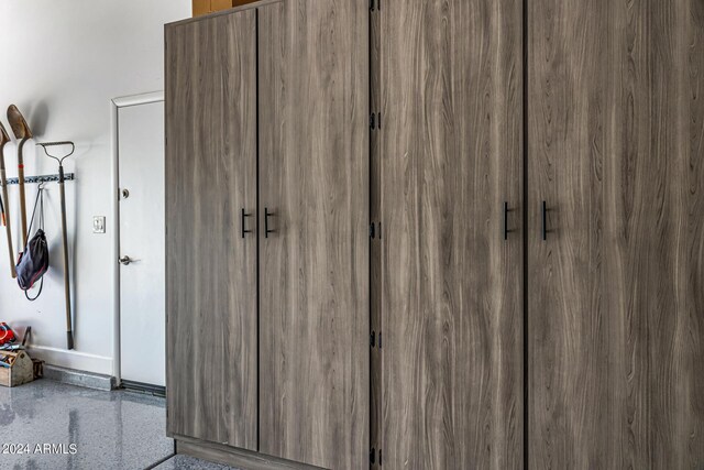 bathroom with independent shower and bath and hardwood / wood-style flooring