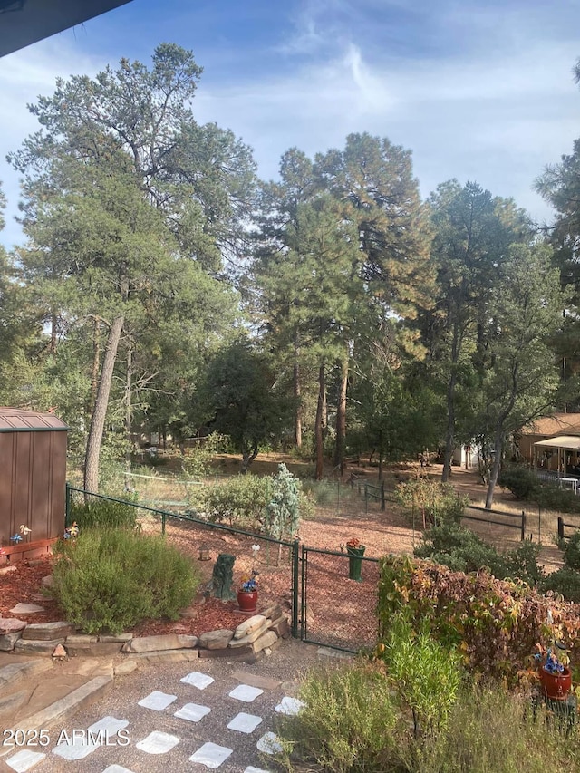 923 N Easy St, Payson, AZ 85541 - view of yard with an outbuilding, fence, and a gate