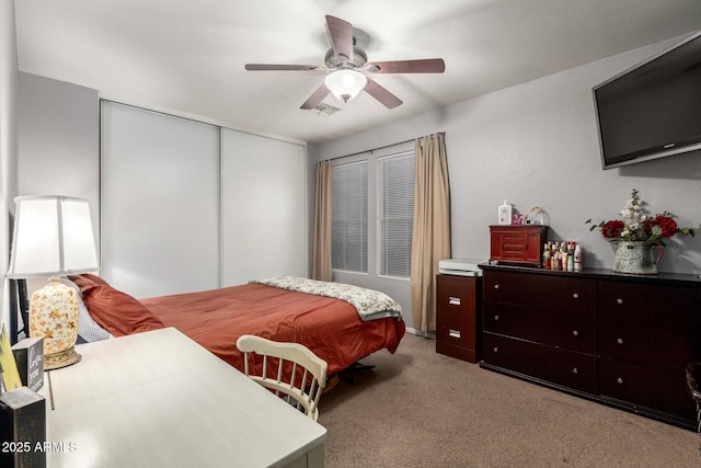 10566 E Bogart Ave, Mesa, AZ 85208 - carpeted bedroom with a closet and a ceiling fan