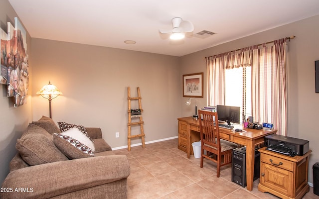 2101 S Meridian Rd Unit 176, Apache Junction, AZ 85120 - office space with ceiling fan, baseboards, and light tile patterned flooring