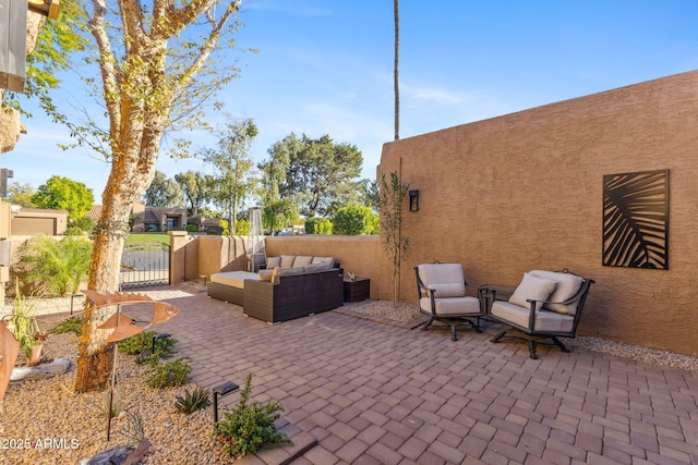 view of patio with outdoor lounge area