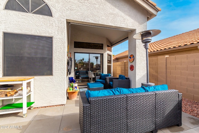 view of patio featuring an outdoor living space