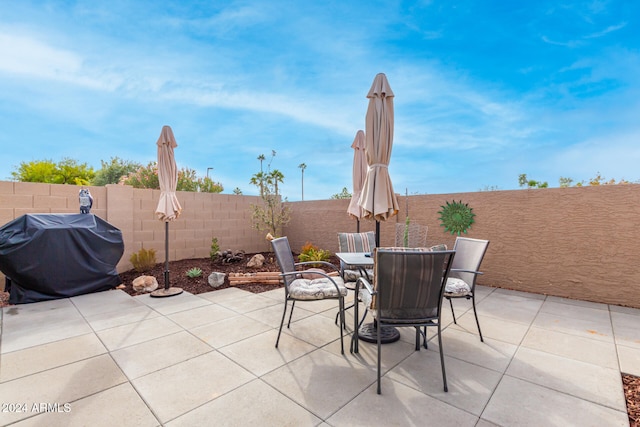 view of patio featuring grilling area