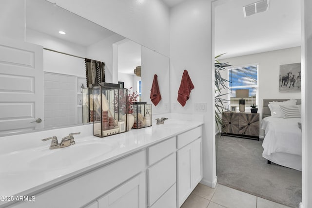 3309 E Malibu Dr, San Tan Valley, AZ 85143 - full bath featuring a sink, visible vents, ensuite bathroom, and tile patterned flooring
